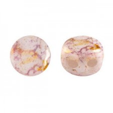 Les perles par Puca® Kalos beads Opaque mix rose/gold ceramic look 03000/15695